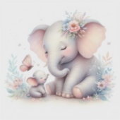 Storybook Woodland Babies Elephant und Baby Aufkleber (Vorderseite)
