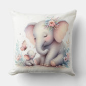 Storybook Woodland Babies Elephant und Baby Kissen (Vorderseite)