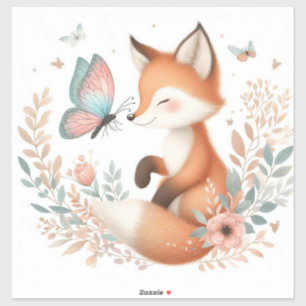 Storybook Woodland Babies Fox und Butterfly Aufkleber