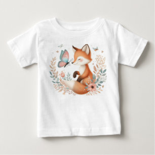 Storybook Woodland Babies Fox und Butterfly Baby T-shirt