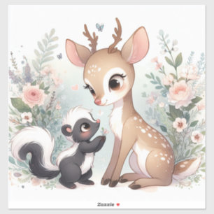 Storybook Woodland Babies Skunk and Deh Aufkleber