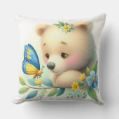 Storybook Woodland Babys Bären und Schmetterling Kissen (Vorderseite)