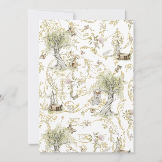 Storybook | Woodland Forest Baby Dusche Einladung (Rückseite)