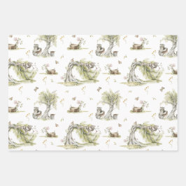 Storybook | Woodland Forest Baby Dusche Geschenkpapier Set