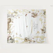 Storybook | Woodland Forest Baby Shower Wandteppich (Vorderseite (Horizontal))