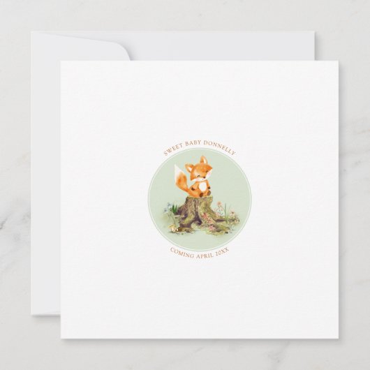 Storybook Woodland Fox Baby-Q GRILLEN Baby Shower Einladung (Rückseite)