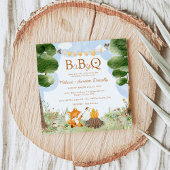 Storybook Woodland Fox Baby-Q GRILLEN Baby Shower Einladung