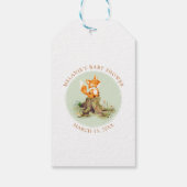 Storybook Woodland Fox Babydusche Danke Geschenkanhänger (Rückseite)