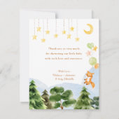 Storybook Woodland Fox Babydusche Dankeskarte (Rückseite)