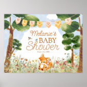 Storybook Woodland Fox Babydusche Willkommen Poster (Vorne)