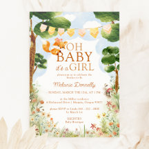 Storybook Woodland Fox Oh Baby Girl Shower