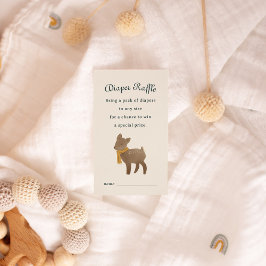 Storybook Woodland Friends Diaper Raffle Umschließ Begleitkarte
