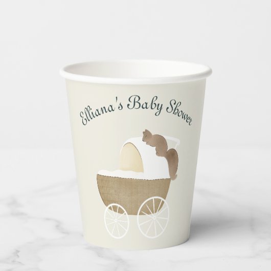 Storybook Woodland Friends Fawn Baby Shower Pappbecher (Rückseite)