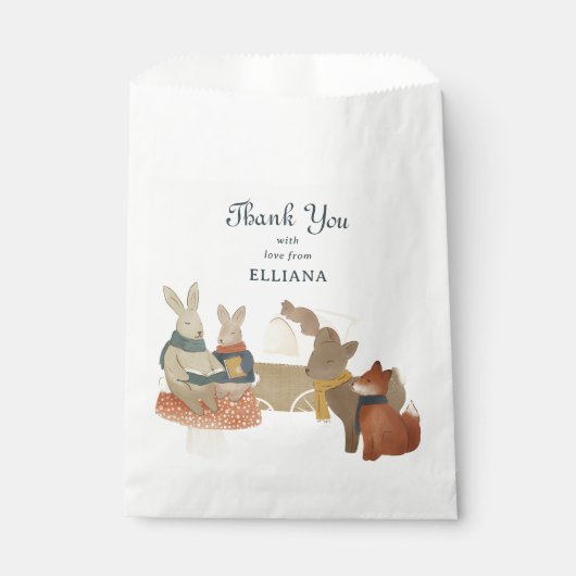 Storybook Woodland Friends Kinderdusche Geschenktütchen (Vorderseite)