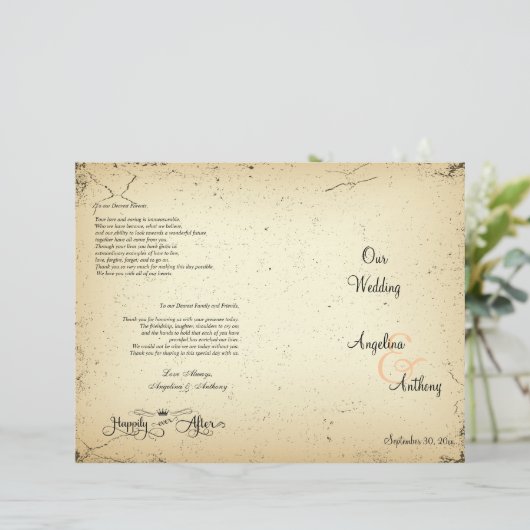 Storyline-Programm für feierliche Hochzeiten (Stehend Vorderseite)