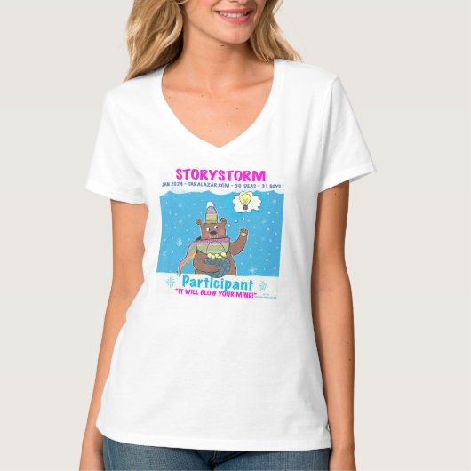 Storystorm 2024 Women's V-Neck Participant T-Shirt (Vorderseite)