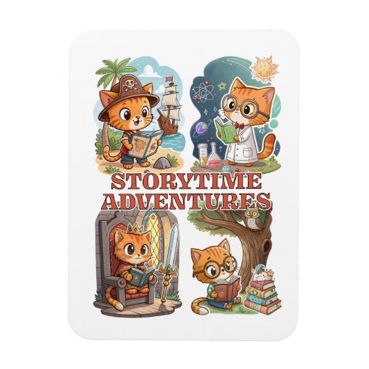 Storytime Adventures – A Journey Through Books Magnet (Vertikal)