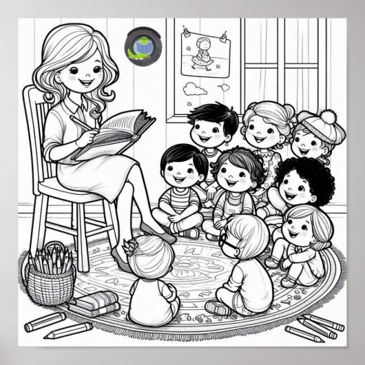 Storytime Circle Coloring Poster (Vorne)
