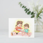 Storytime - Kleine Lieben Kunst Postkarte (Stehend Vorderseite)