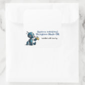 Storytime Mode ON Robot Baby Shower Book Labels Quadratischer Aufkleber (Tasche)