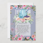 Storytime Tea Party Kinderdusche Einladungen (Rückseite)