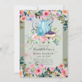 Storytime Tea Party Kinderdusche Einladungen (Vorderseite)