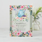 Storytime Tea Party Kinderdusche Einladungen (Stehend Vorderseite)