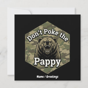 Stoß nicht den Papi Lustiger Robuster Grizzlybär Einladung