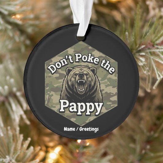 Stoß nicht den Papi Lustiger Robuster Grizzlybär Ornament (Baum)