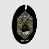 Stoß nicht den Papi Lustiger Robuster Grizzlybär Ornament (Vorderseite)