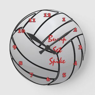 Stoß-Set-Spitzen-Volleyball mit Zahlen Runde Wanduhr