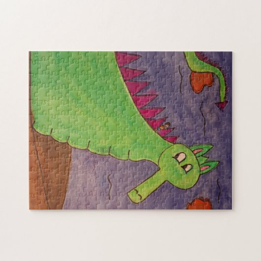 Stoßen der magische Drache - Aquarelle luft Puzzle (Horizontal)