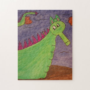 Stoßen der magische Drache - Aquarelle luft Puzzle