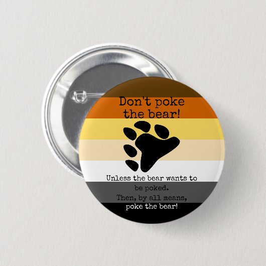 Stoßen Sie nicht den Bären! Button (Vorne & Hinten)