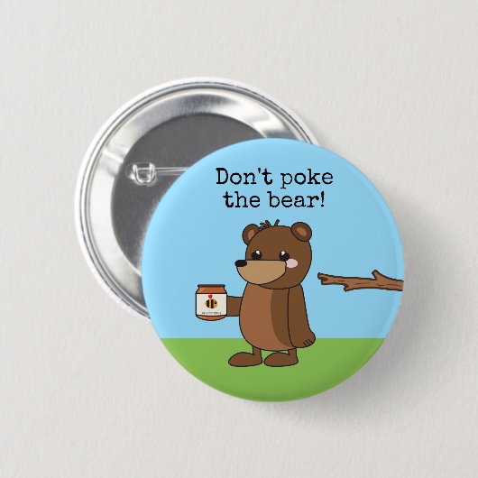 "Stoßen Sie nicht Honig der Bär" schläfriger Button (Vorne & Hinten)