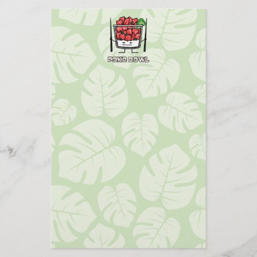 Stoßen Sie Salatessstäbchen aku roher Fische Briefpapier (Vorderseite)