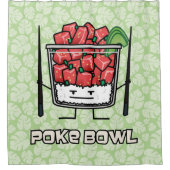 Stoßen Sie Salatessstäbchen aku roher Fische Duschvorhang (Vorderseite)