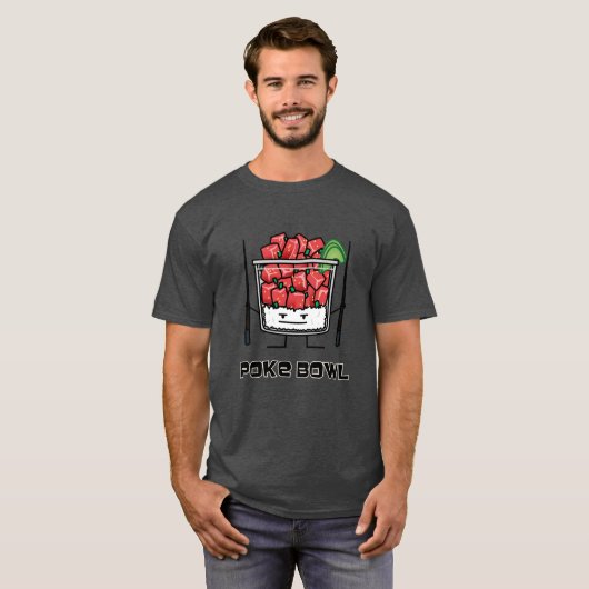 Stoßen Sie Salatessstäbchen aku roher Fische T-Shirt (Vorne ganz)