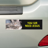 Stoßkatze sagt, Sie Sir Need Jesus Autoaufkleber (Auf Auto)