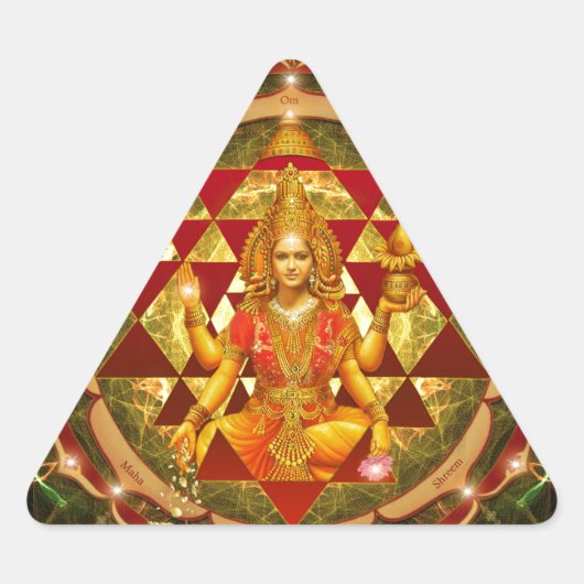 Stotram auf Devi Lakshmi - Shri yantra Dreieckiger Aufkleber (Vorderseite)