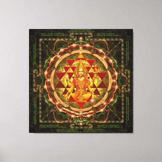 Stotram auf Devi Lakshmi - Shri Yantra Leinwanddruck (Vorderseite)
