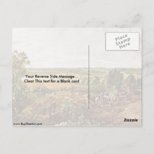 Stour Valley mit der Kirche von John Constable Postkarte (Rückseite)