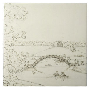 Stourhead, c.1780s (Feder auf Papier) Fliese