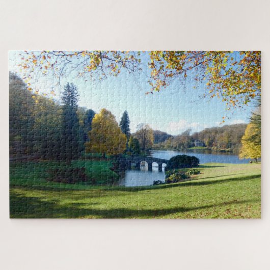 Stourhead Lake, Aussicht auf das Pantheon. Puzzle (Horizontal)