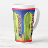 Stove Pipe Cactus in Bloom Latte Tasse (Rechte Ecke)