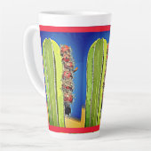 Stove Pipe Cactus in Bloom Latte Tasse (Linke Ecke)