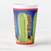 Stove Pipe Cactus in Bloom Latte Tasse (Vorderseite)