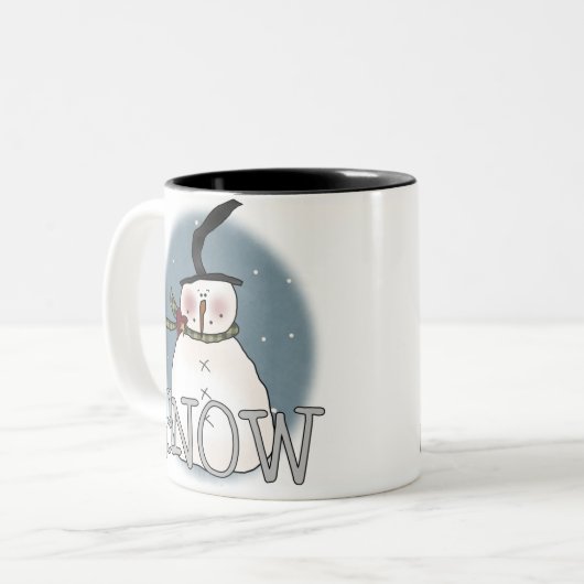 Stovepipe Hat Snowman Zweifarbige Tasse (Vorderseite Links)