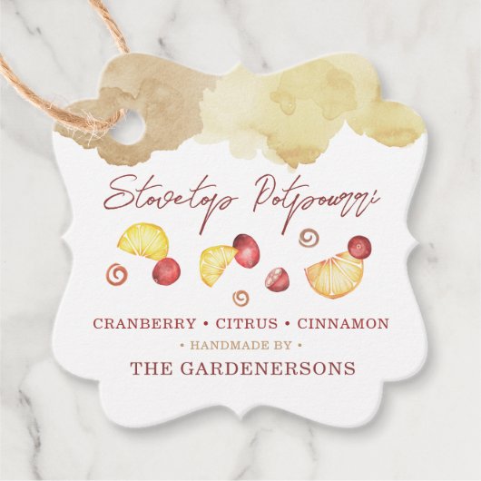 Stovetop Potpourri Favor Tags Geschenkanhänger (Vorderseite)
