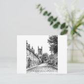 Stow-the-Wold Village Sketch, Cotswolds England Postkarte (Stehend Vorderseite)